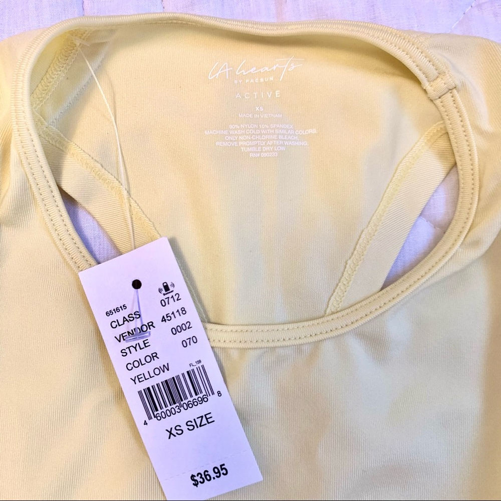 PacSun · NWT Yellow LA Hearts by PacSun Active All Out Long Sleeve Crop Top - Picture 4 of 13